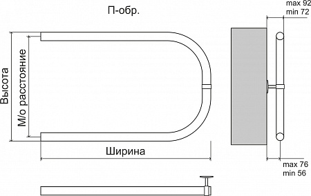 Эконом П-обр AISI 32х2 500х500 Полотенцесушитель  TERMINUS Великий Новгород - фото 3