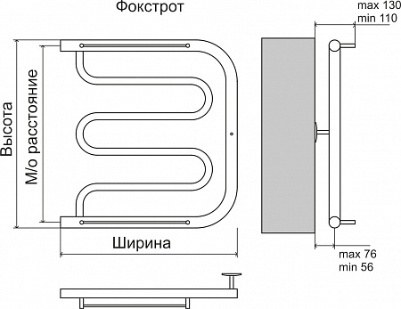 Фокстрот AISI 32х2 500х400 Полотенцесушитель  TERMINUS Великий Новгород - фото 4