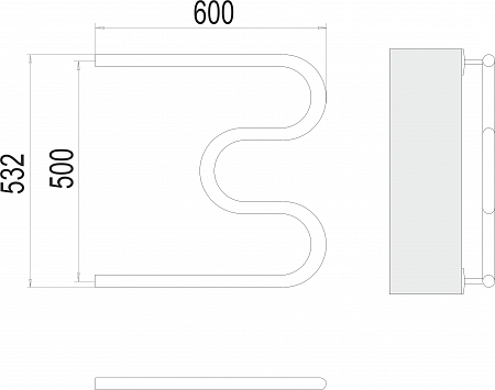 М-обр AISI 32х2 500х600 Полотенцесушитель  TERMINUS Великий Новгород - фото 3