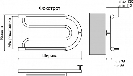 Фокстрот AISI 32х2 320х700 Полотенцесушитель  TERMINUS Великий Новгород - фото 3