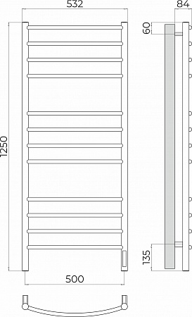Классик П12 500х1250 Электро (quick touch) Полотенцесушитель TERMINUS Великий Новгород - фото 3
