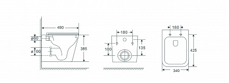 Подвесной унитаз безободковый Terminus Ватикан Monolit 490х340 белый Великий Новгород - фото 9