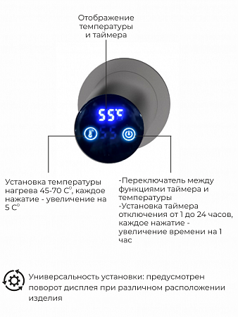 Рондо П2 350х760 электро Полотенцесушитель TERMINUS Оружейная сталь Великий Новгород - фото 5
