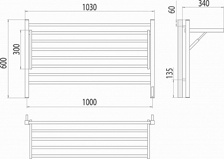 Горизонт П8 1000х600 электро КС ЧЕРНЫЙ МУАР (sensor quick touch) Полотенцесушитель TERMINUS Великий Новгород - фото 5