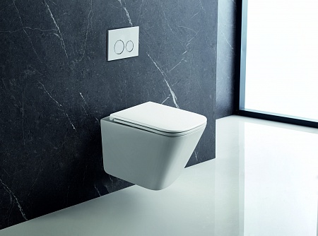 Подвесной унитаз безободковый Terminus Ватикан Monolit 490х340 белый Великий Новгород - фото 1